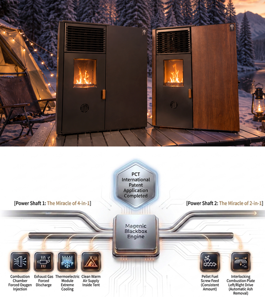 Magenic Portable Forced-Air Pellet Heater: Self-Powering Camping Stove